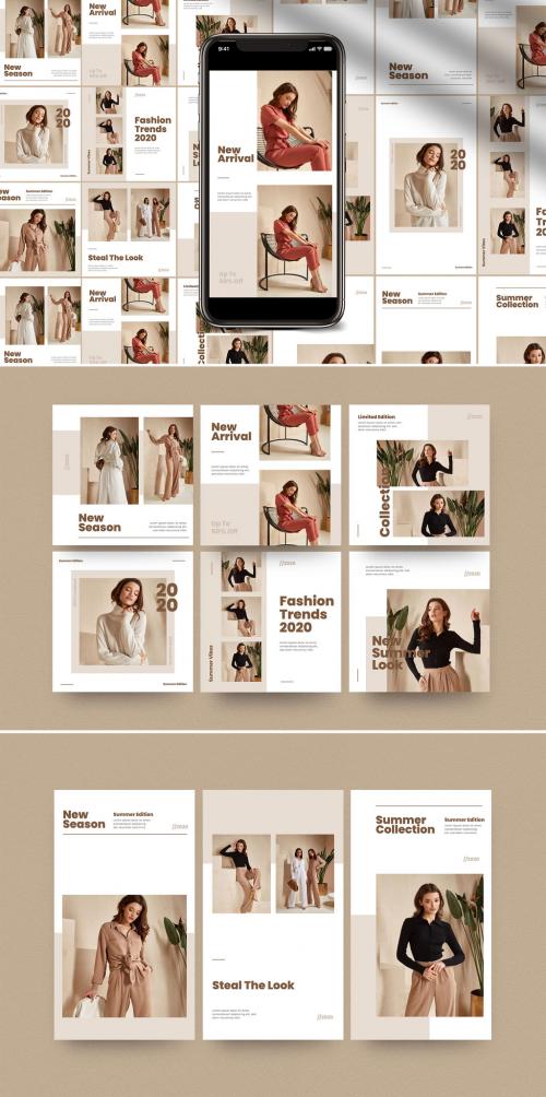 Minimalist Fashion Social Media Layout - 388100302