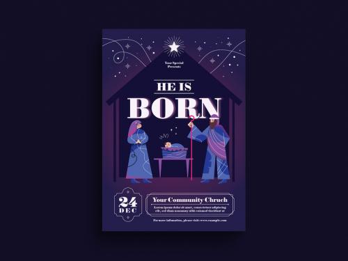 Christmas Church Flyer Layout - 388100332