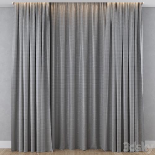 Curtain with gray stripes