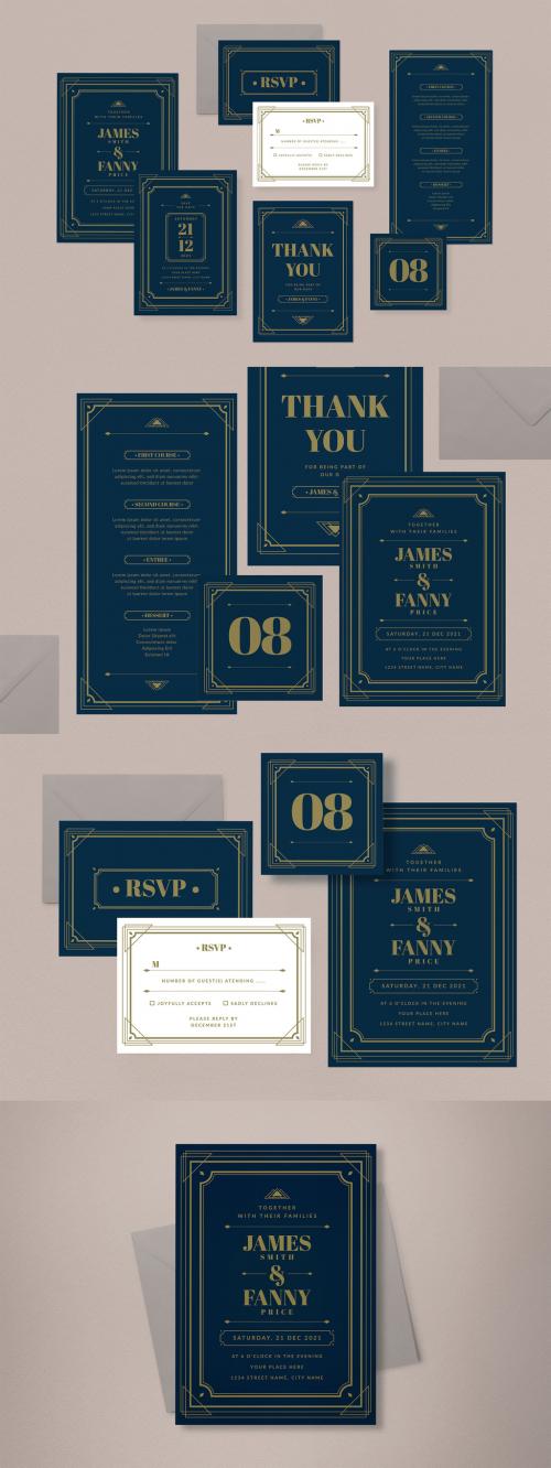 Art Deco Wedding Invitation Suite - 388100401