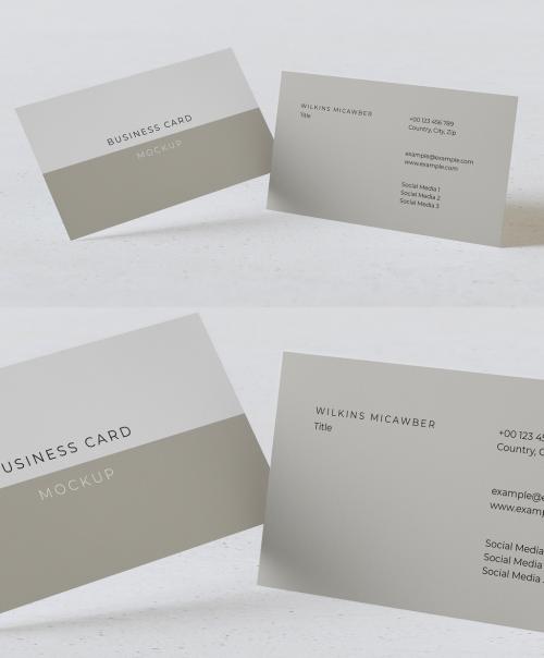 Horizontal Business Cards Mockup - 388334413