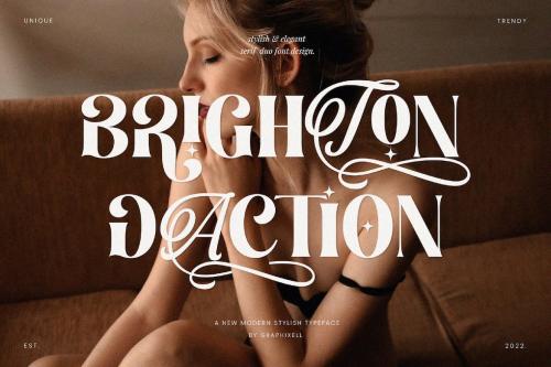 Brighton Daction Elegant Serif & Script Duo Font