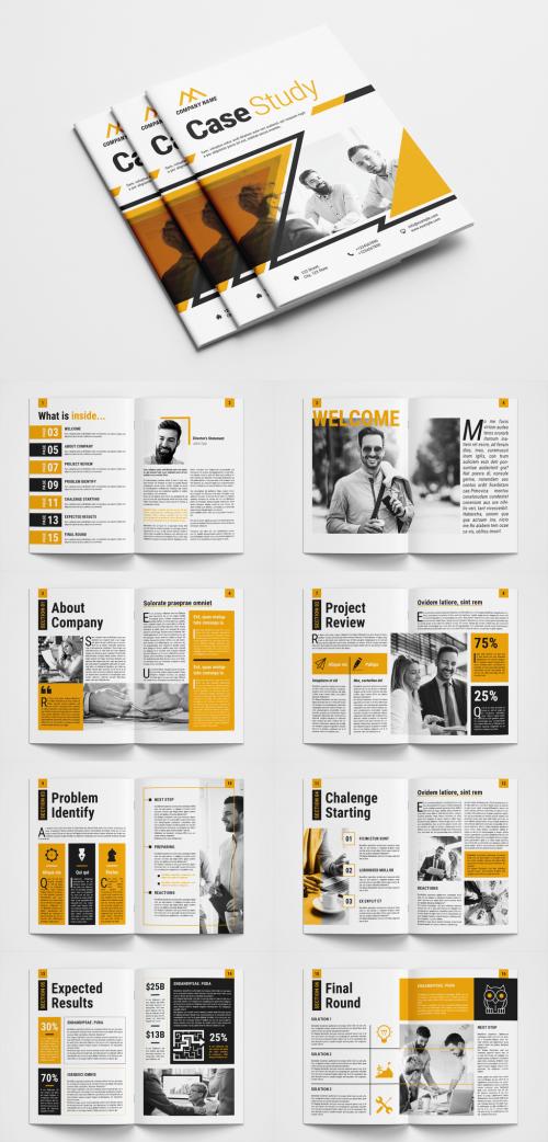 Case Study Layout with Orange Accents - 388584923