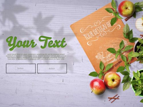 Apples and Spices Healthy Restaurant Branding Mockup - 388585117