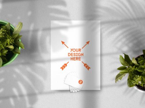 Stationery Mockup Scene with Tropical Environment Background - 388592787