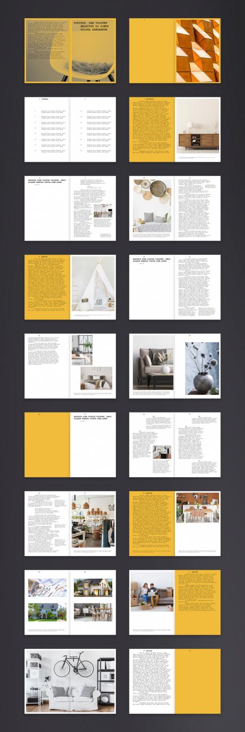 Creative Brochure Layout with Yellow Accents - 388784862