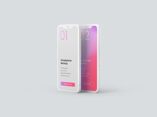 Clay Smartphone Mockup for Application UI Designs - 389939475