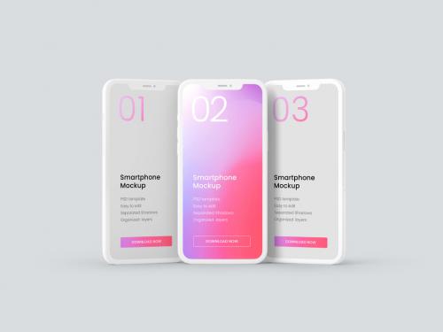 Clay Smartphone Mockup for Application UI Designs - 389939838