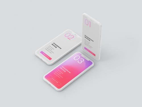 Clay Smartphone Mockup for Application UI Designs - 389939858