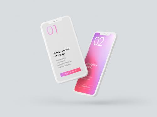 Clay Smartphone Mockup for Application UI Designs - 389939993