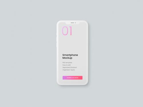 Clay Smartphone Mockup for Application UI Designs - 389940602