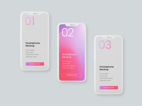 Clay Smartphone Mockup for Application UI Designs - 389940750