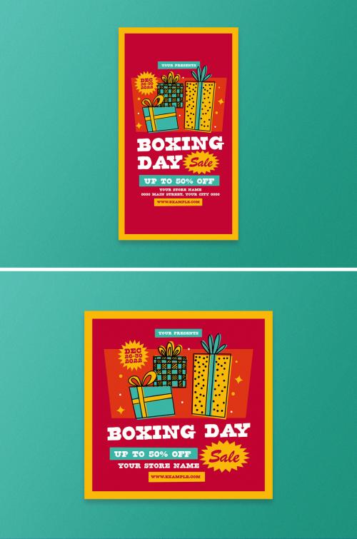 Boxing Day Sale Social Media Layout - 389975327