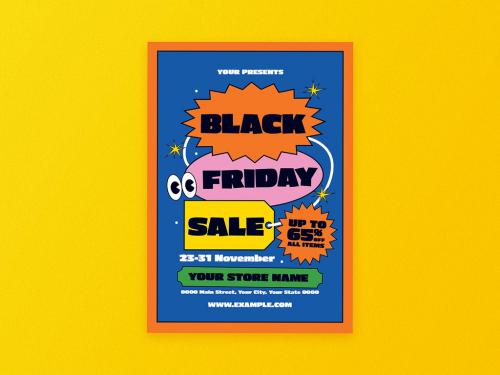 Trendy Black Friday Flyer Layout - 389975444