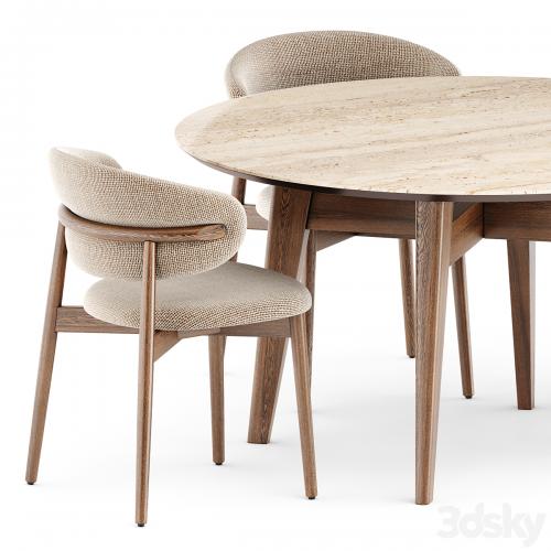 Oleandro chair and Abrey table by Calligaris