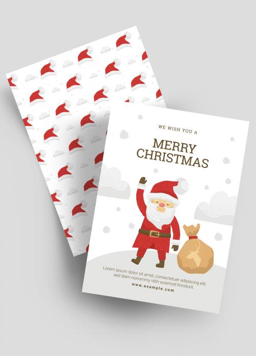 Minimal Christmas Greeting Card Layout - 390453260