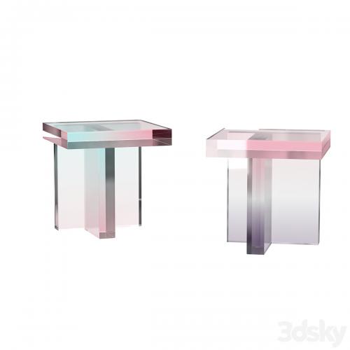 Tables Made With Dyed Acrylic Resin