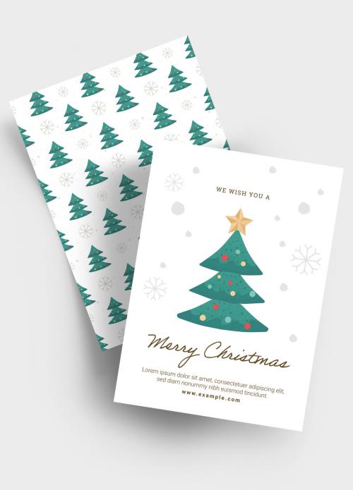 Minimal Christmas Greeting Card Layout - 390453298