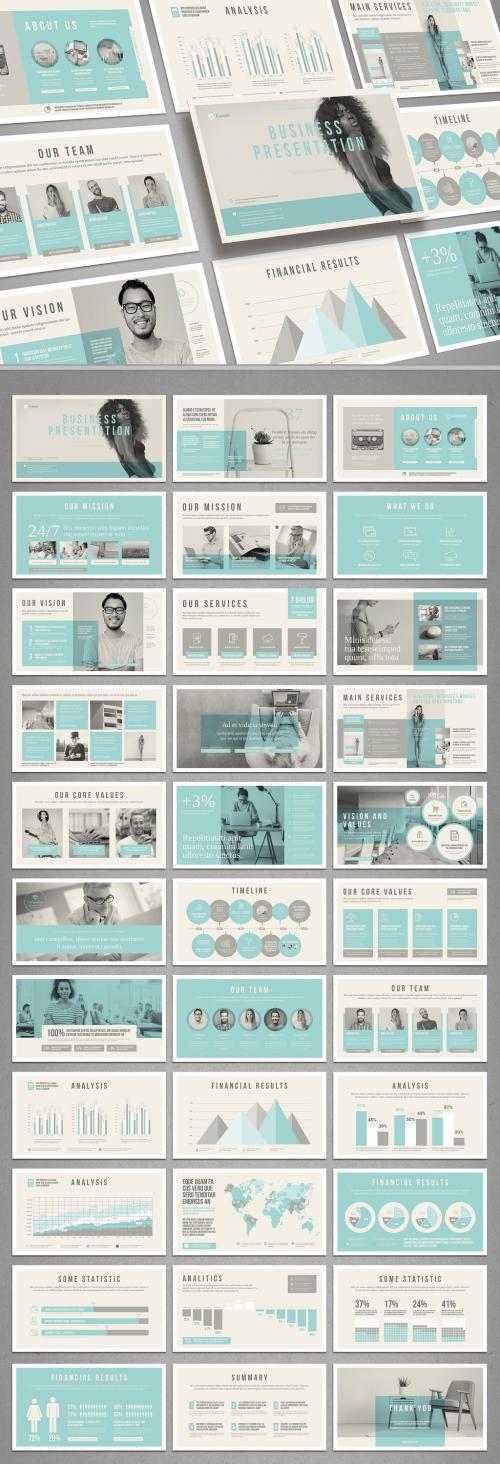 Presentation Layout in Pale Blue and Gray - 390675018