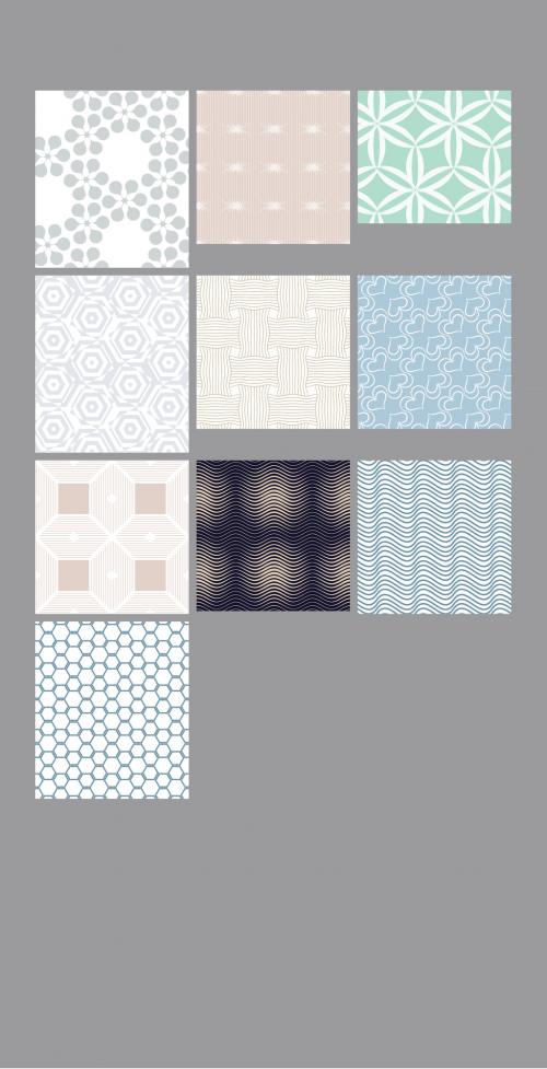 Pastel Colored Simple Geometric Seamless Pattern Collection - 390684842