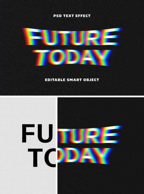 Digital Stereoscopic Glitch Text Effect Mockup - 390688692