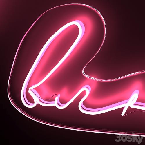 Neon text 07 love