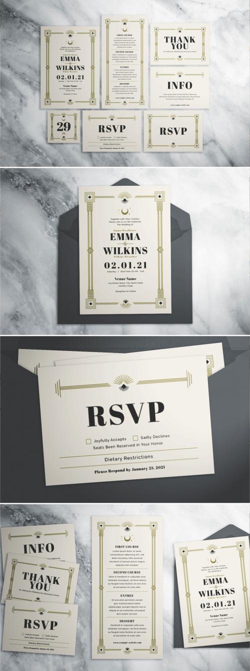 Art Deco Wedding Invitation Suite - 390723668