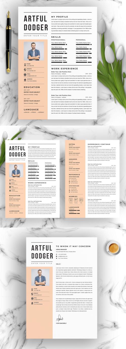 4 Page Resume Layout Kit - 391343168