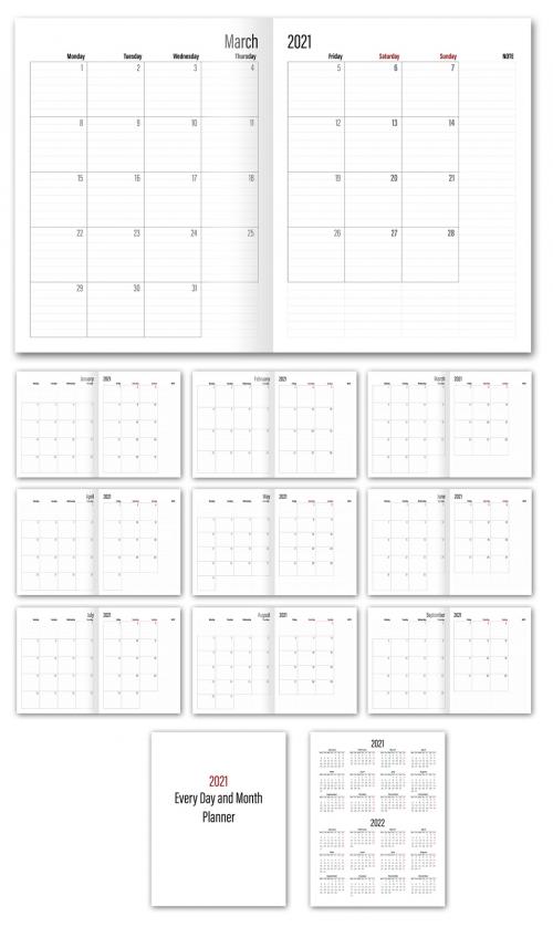 2021 Year Calender Planner Layout - 391567770