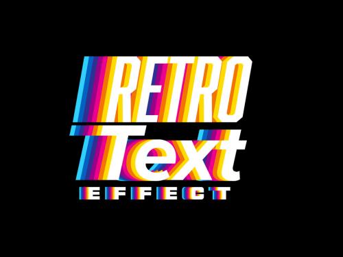 Retro Sporty Rainbow Text Style Effect - 391585477