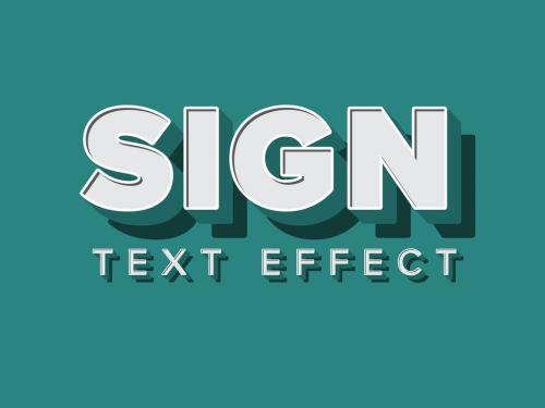 Sign 3D Text Style Effect - 391585480