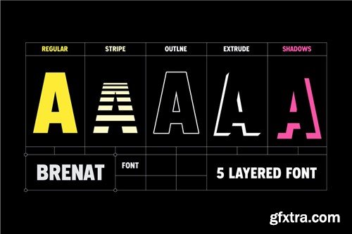 Brenat - Layered Sans Serif Font 4N7SKCS