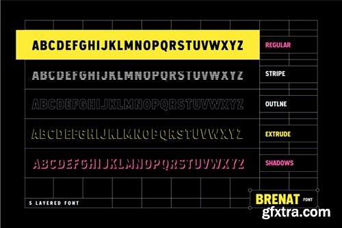 Brenat - Layered Sans Serif Font 4N7SKCS