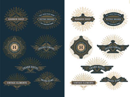 Set of 7 Vintage Logos and Badges  - 391826987