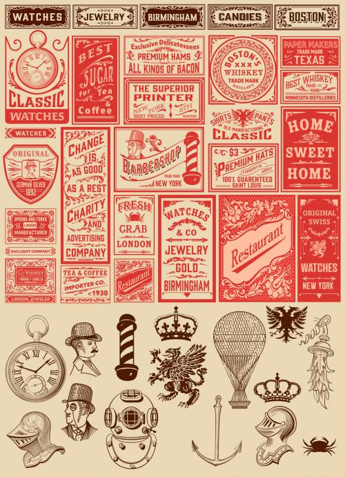 Vintage Set of Ads Layouts - 391827061