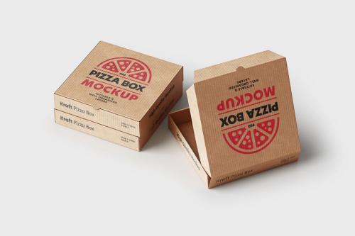 Kraft Pizza Delivery Box Mockup Set