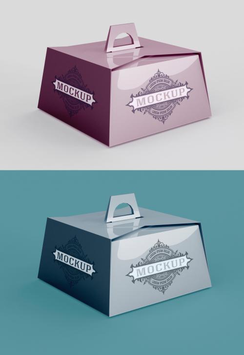 Pastry Box Mockup with Handle - 391837350