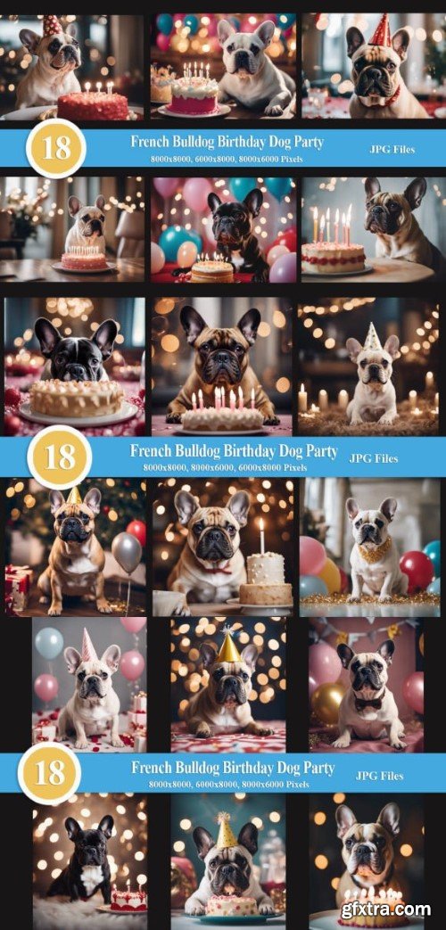 French Bulldog Birthday Party Dog Cake