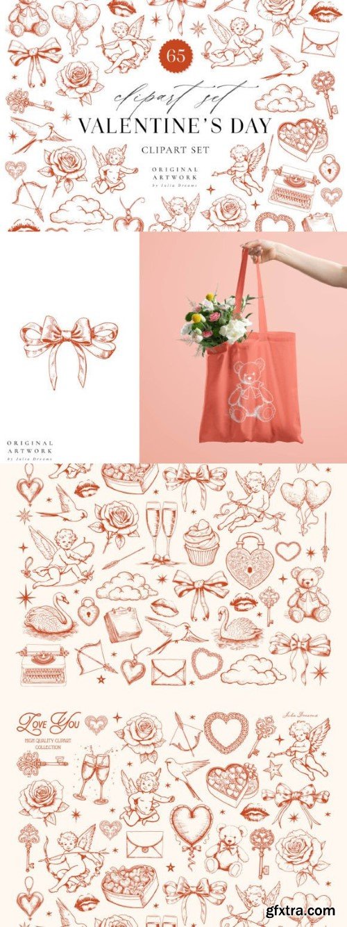 Valentines Day Vintage Elements