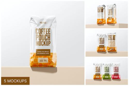 Coffee Bag Packaging Mockup Set