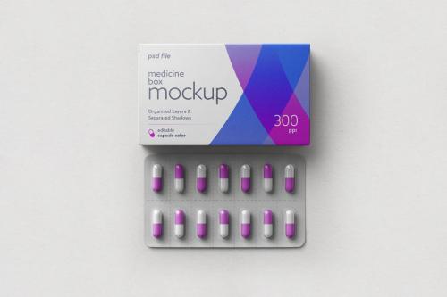 Medicine Pill Box Mockup Set