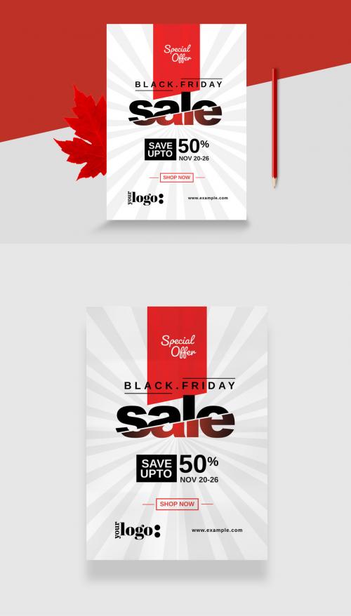 Red Black Friday Flyer Layout  - 392073020