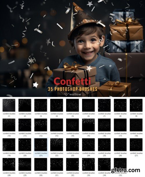35 Confetti photoshop brushes