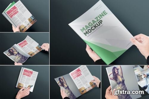 Magazine Mockup Design Pack 14xPSD