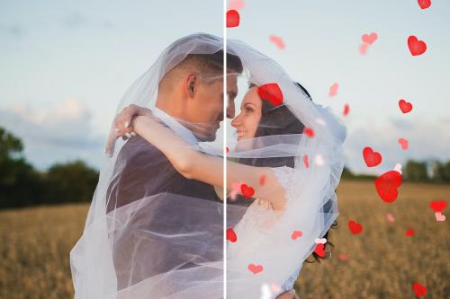 Hearts Confetti Overlays