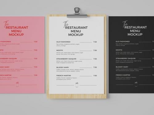 Restaurant Menu Mockup