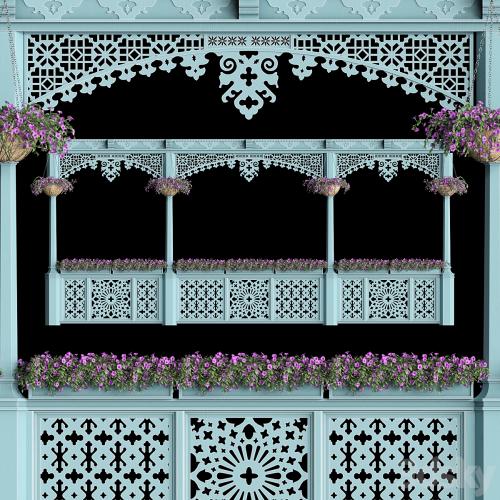 Georgian balcony with flowers