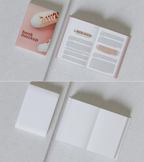 Open and Closed Book on Concrete Mockup  - 392325170