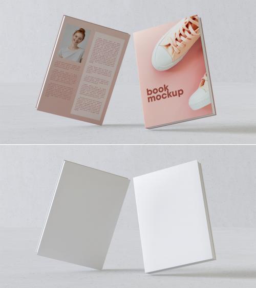 Floating Open and Closed Book Mockup - 392325805