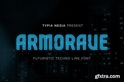 Armorave - Futuristic Techno Line Font F55JXU8